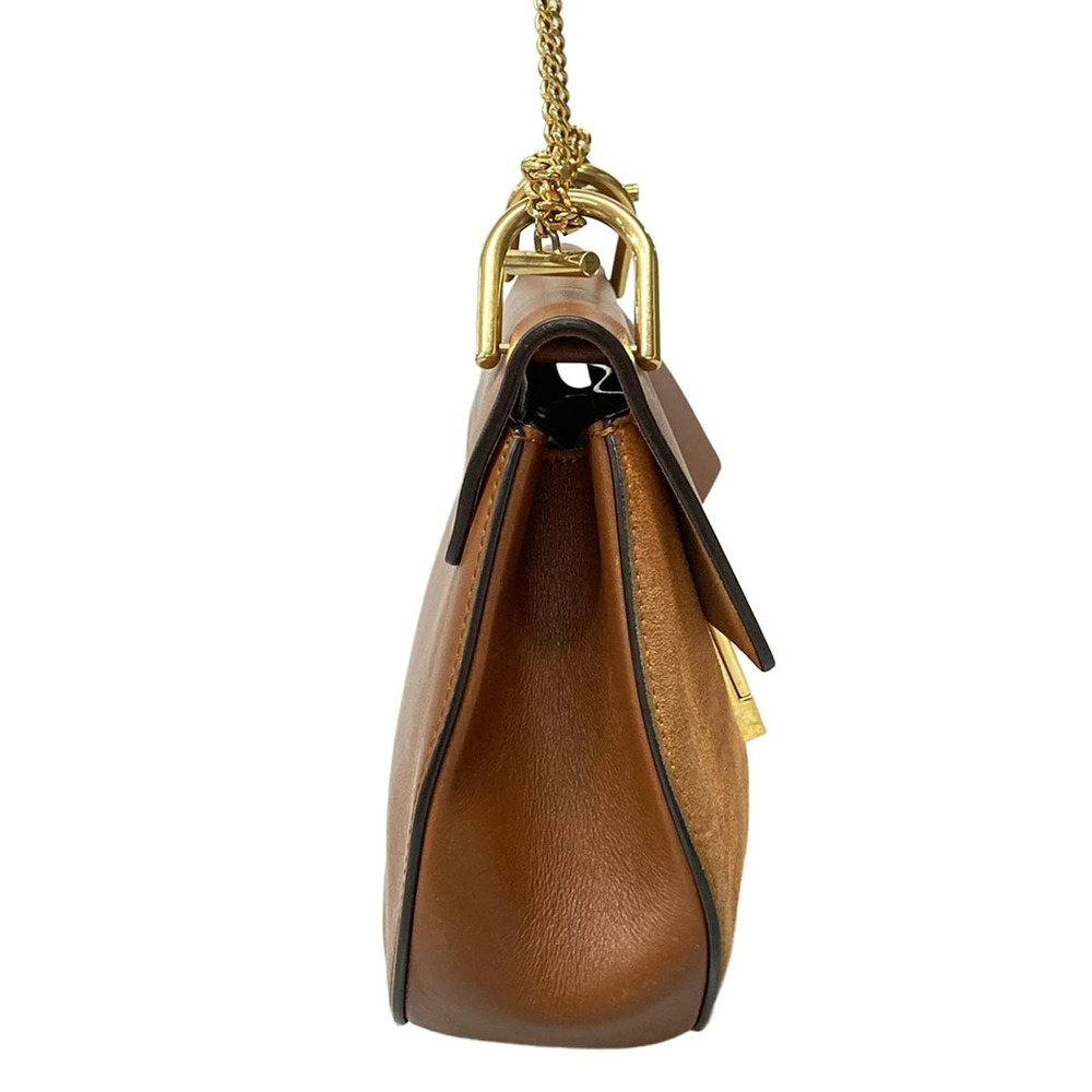 Chloe Bag Brown Dark Drew Leather Shoulder Chain
